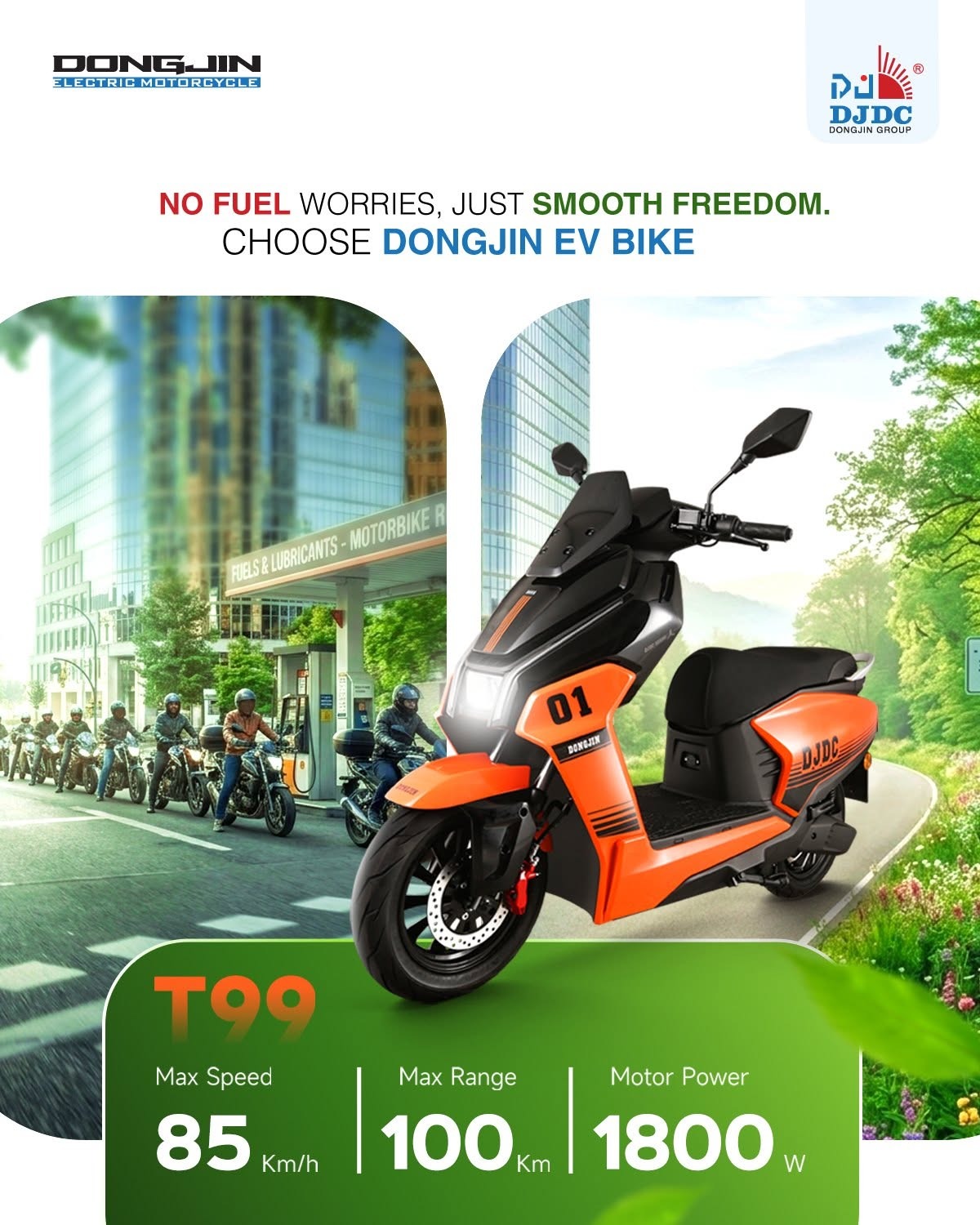 Static: Enjoy powerful performance with zero fuel worries and a clean, eco-friendly ride.